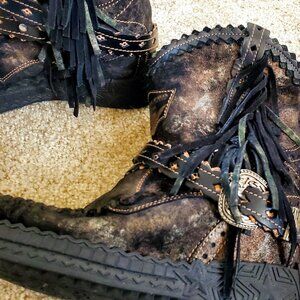 Fringe Black Women's Boots